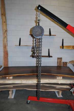 Katrol met hout